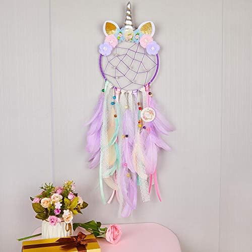 QtGirl Unicorn Dream Catcher Wall Decor for Kids