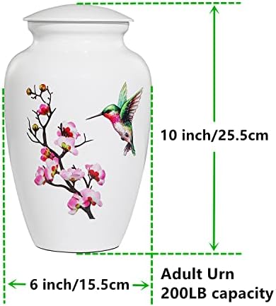Hummingbird Cremation Urn Large White