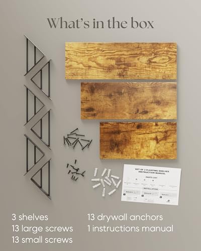 BAYKA Corner Floating Wall Shelves Set of 3