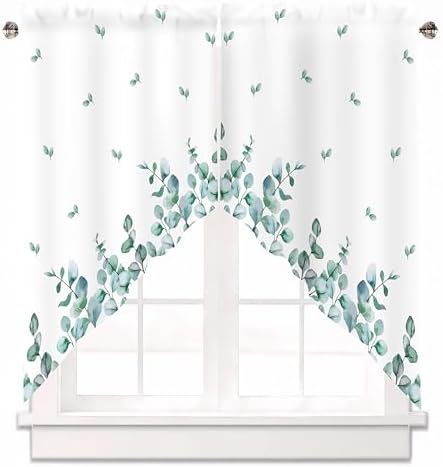 Green Leaf Swag Curtain Valance 28x36 inch