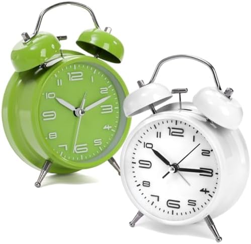 2 Pack Twin Bell Alarm Clock with Backlight