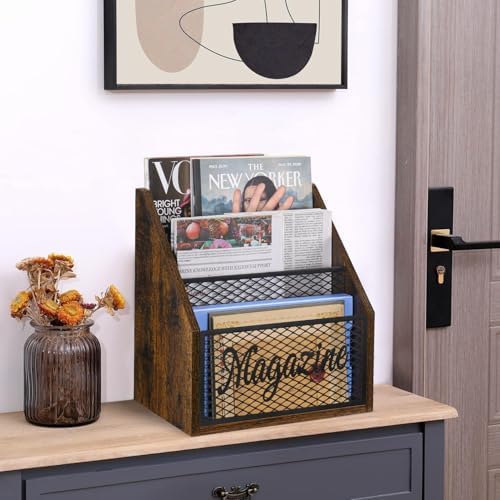 YINMIT 3 Tier Magazine Holder Floor Rack