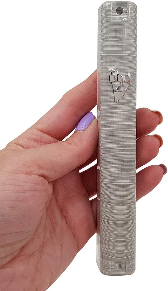 Waterproof Mezuzah Case with Scroll 3D Metal Design