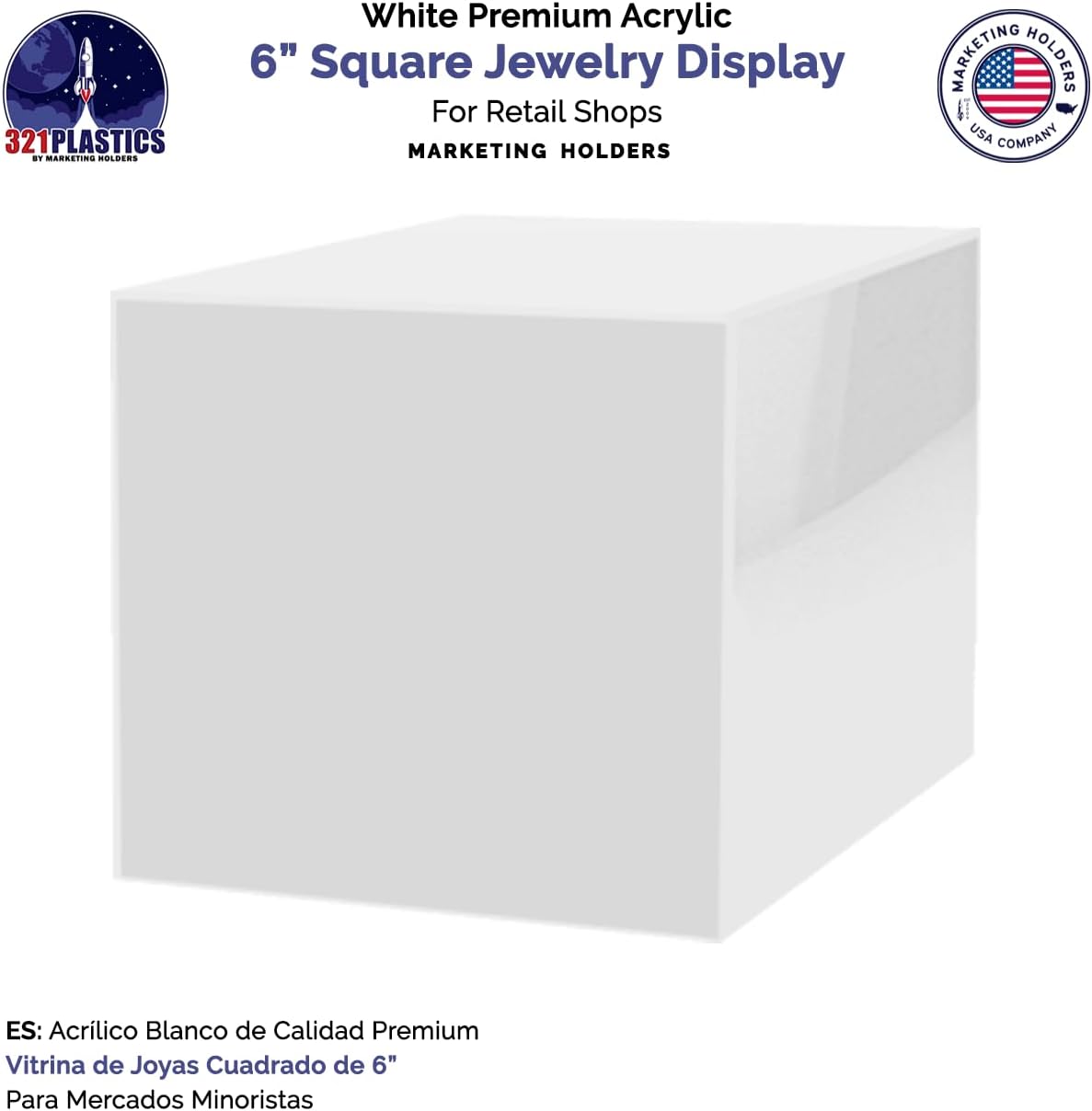 Marketing Holders 6 Inch White Acrylic Display Riser
