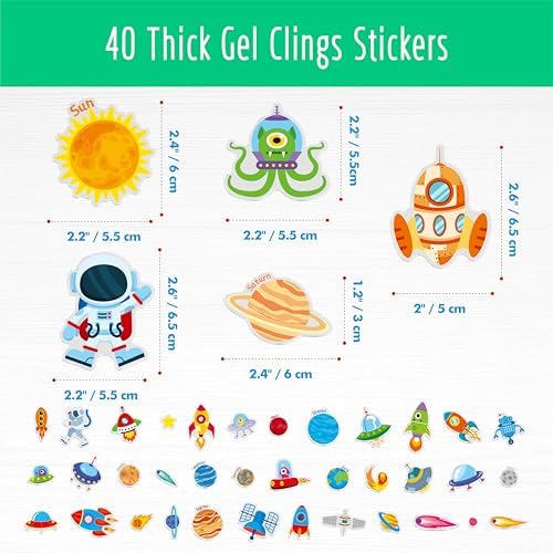 40PCS Space Jelly Stickers for Home Decor and Kids