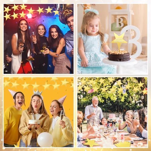 40PCS Gold Star Cutouts 11 Inch Double Printed Decorations