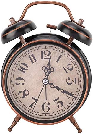 4 Inch Retro Mechanical Alarm Clock with Night Light and Twin Bell