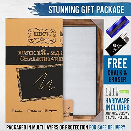 HBCY Creations 18 x 24 Torched Brown Wood Frame Chalkboard