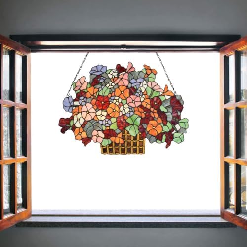 Bieye W10036 Forget-me-nots Stained Glass Panel