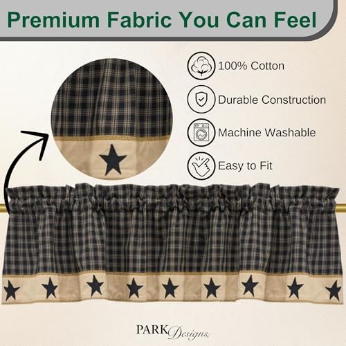 Park Designs Farmhouse Valance Curtain - 60x14 Plaid Fall Decor