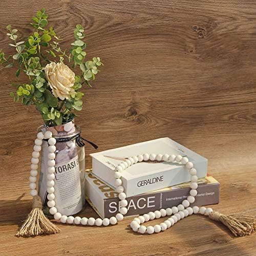 58 Inch Wood Bead Garland with Tassels