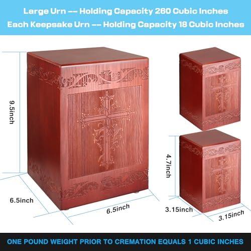 Wooden Cremation Urn for Human Ashes Keepsake