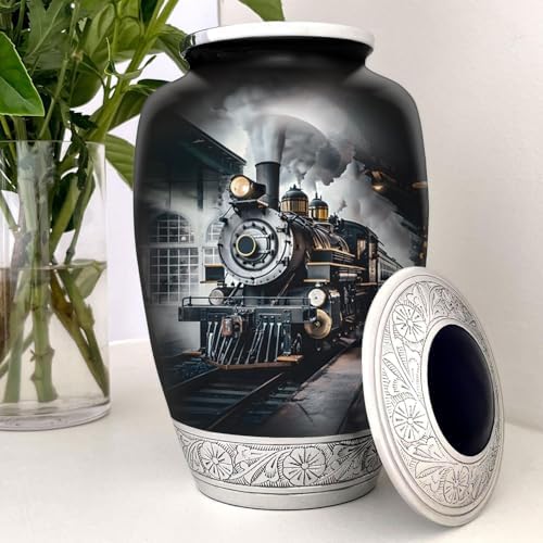 Train Railroad Urn for Human Ashes Handcrafted Memorial