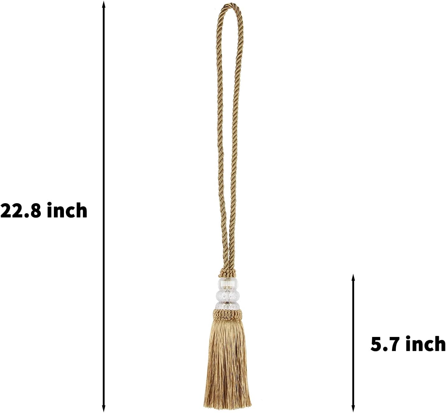 Curtain Tiebacks with Tassel Gold 2 Pack