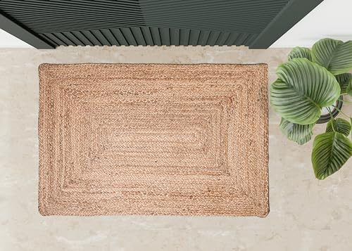 Hausattire Hand Woven Jute Braided Rug 24x36 Inches