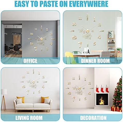 Junkin 3D Wall Clock DIY Kit with Adjustable Size Gold