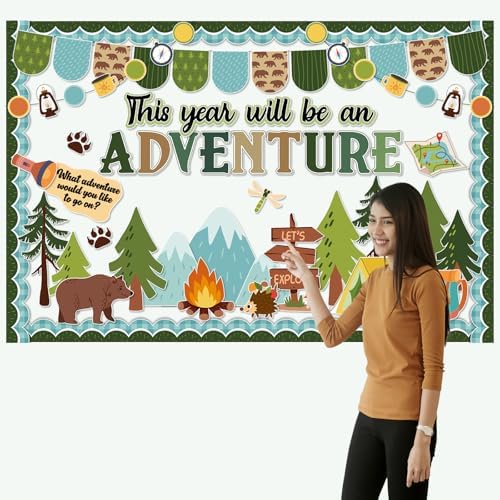 Funrous Camping Bulletin Board Set for Classroom Decorations