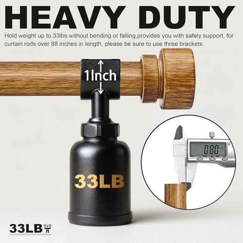 2 Pack Wood Curtain Rods for Windows 28 to 48 Inches
