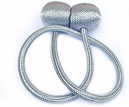 Winsharp Magnetic Curtain Tiebacks 4 Pcs Gray Holdbacks