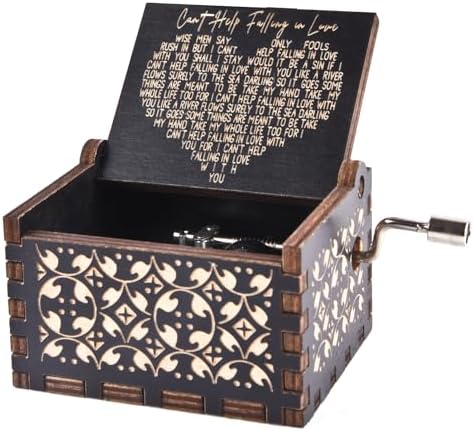 Cant Help Falling in Love Wooden Music Box - Black