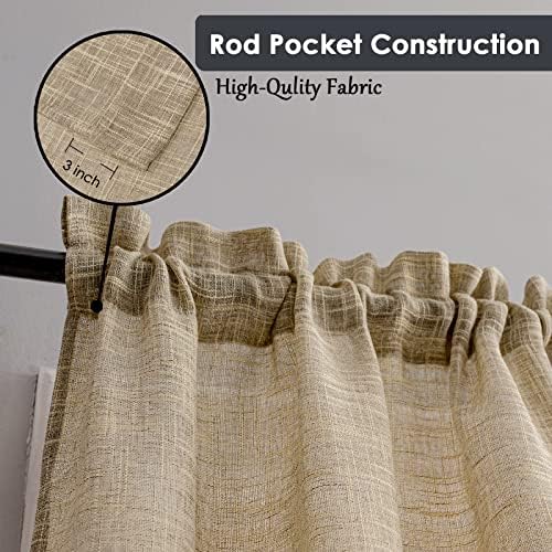 Beda Home Tassel Linen Textured Swag Curtain Valance for Farmhouse Kitchen 1