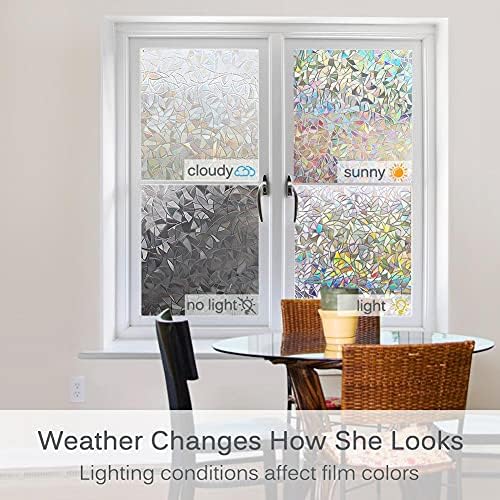 Volcanics Window Privacy Film with Rainbow Design