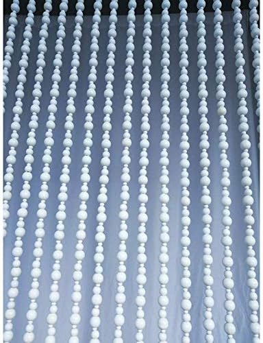 OKUOKA White Wood Beaded Door Curtain - 23 Strands