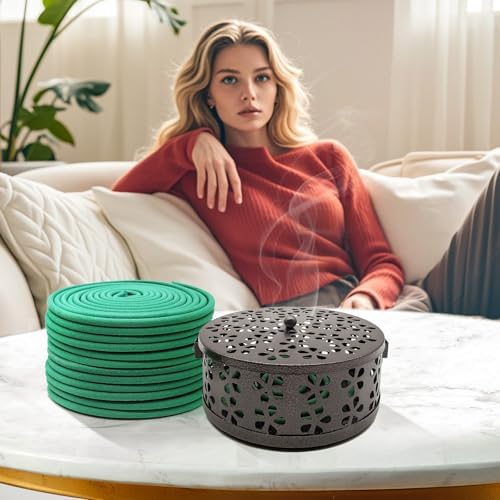 GVOPGIDES Large Citronella Incense Coils and Holder