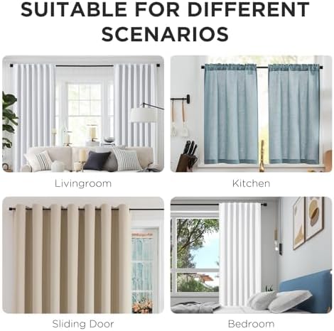 Joydeco Adjustable Curtain Rods 32-120 Inches 1 Inch Diameter