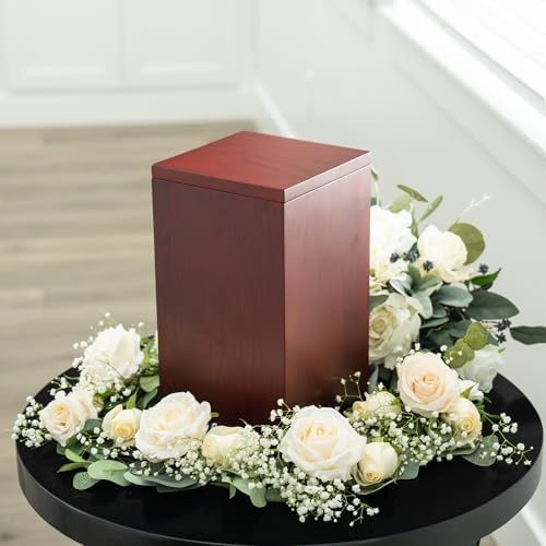 Solid Cherry Wood Cremation Urn for Adult Ashes 250 Cubic Inches