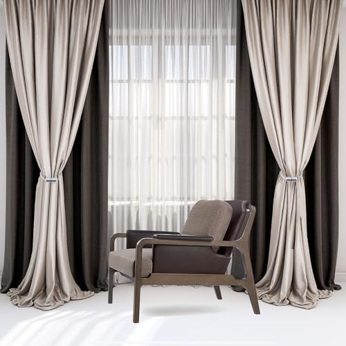 VEAGINS 6 Pack Strong Magnetic Curtain Holdbacks Grey