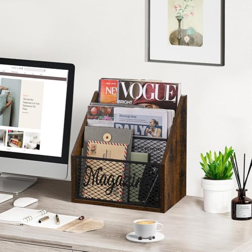 YINMIT 3 Tier Magazine Holder Floor Rack