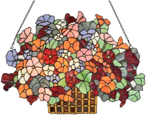 Bieye W10036 Forget-me-nots Stained Glass Panel