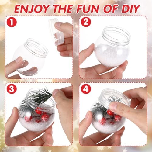 BESTOYARD 20-Pack 3-Inch Snow Globe DIY Kit