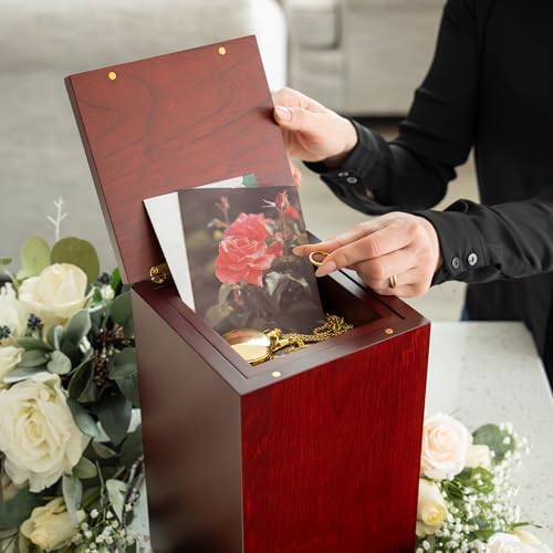 Solid Cherry Wood Cremation Urn for Adult Ashes 250 Cubic Inches