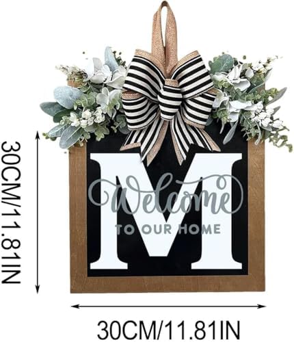 YICORIP Last Name Wreath Front Door Garland