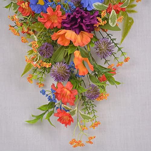 21 Inch Artificial Daisy Teardrop Swag Decor