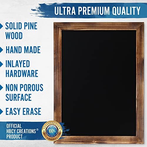 HBCY Creations 18 x 24 Torched Brown Wood Frame Chalkboard