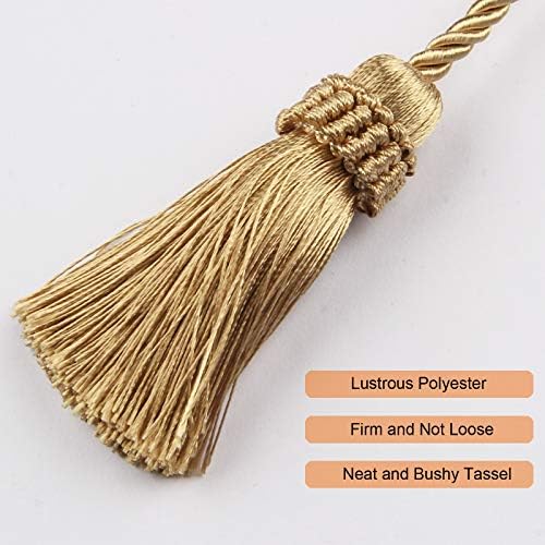 Fenghuangwu Curtain Tiebacks Handmade Gold 2P