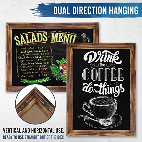 HBCY Creations 18 x 24 Torched Brown Wood Frame Chalkboard