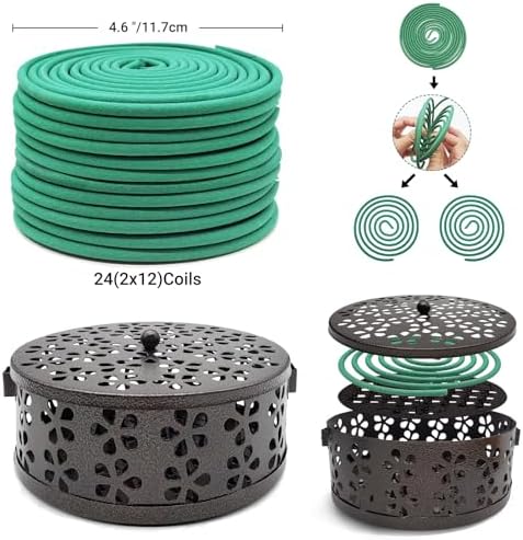 GVOPGIDES Large Citronella Incense Coils and Holder