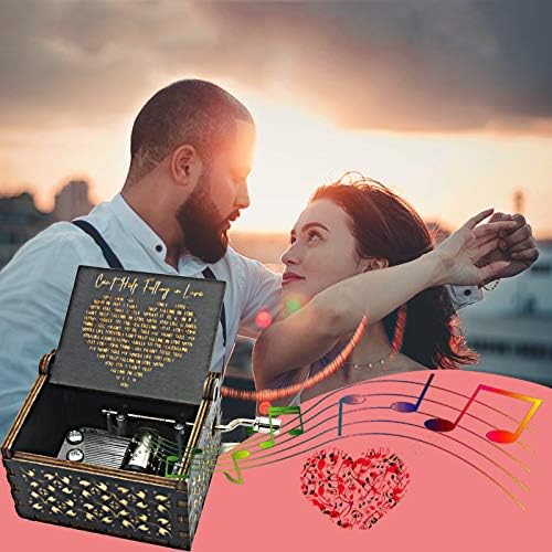 Cant Help Falling in Love Wooden Music Box - Black