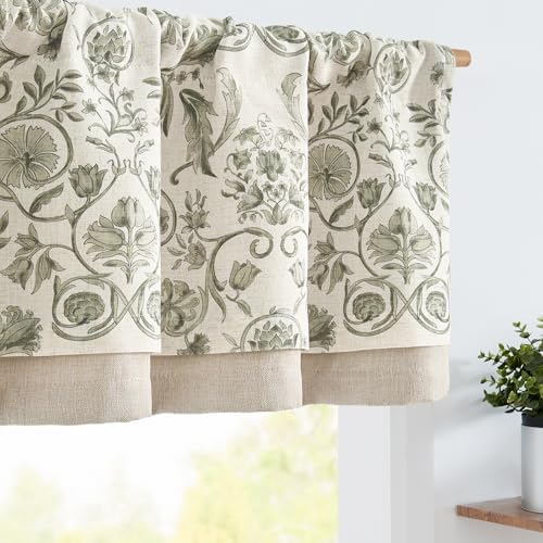Jinchan Double Layer Linen Valance Window Treatment