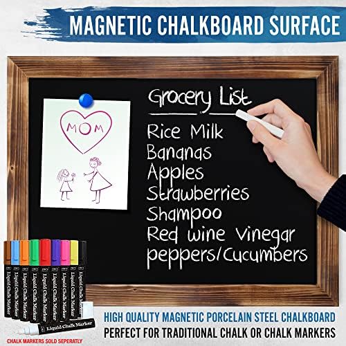 HBCY Creations 18 x 24 Torched Brown Wood Frame Chalkboard