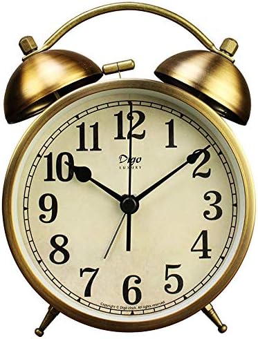 Maxspace Metal Golden Table Clock with Loud Alarm