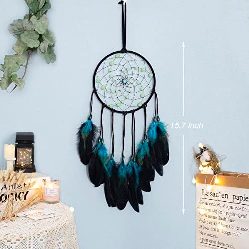 Luminous Dream Catcher with Sparkling Beads Handmade Bedroom Decor