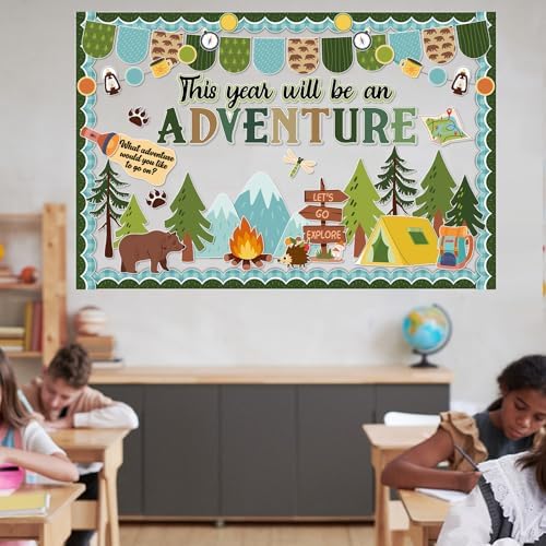 Funrous Camping Bulletin Board Set for Classroom Decorations