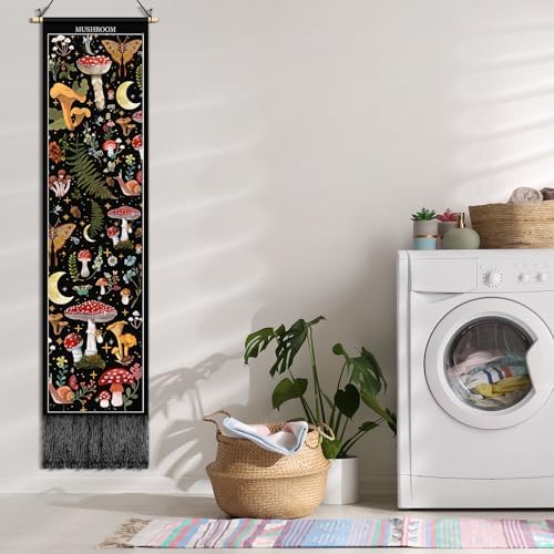 Tegeme Vintage Mushroom Wall Tapestry 52x13 Inch