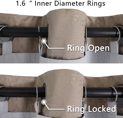 Chyhomenyc 2 Panels Blackout Curtain Liners with 13 Rings