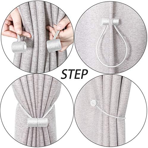 XDerlin Magnetic Curtain Holdbacks White Holdback Clips